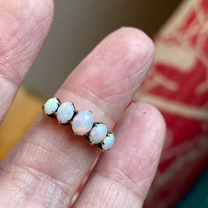 Vintage Paris Jewelry Opal Eternity Band 14k Rose Gold Antique Rings Vintage Paris Jewelry Opal Eternity Band 14k Rose Gold Antique Rings