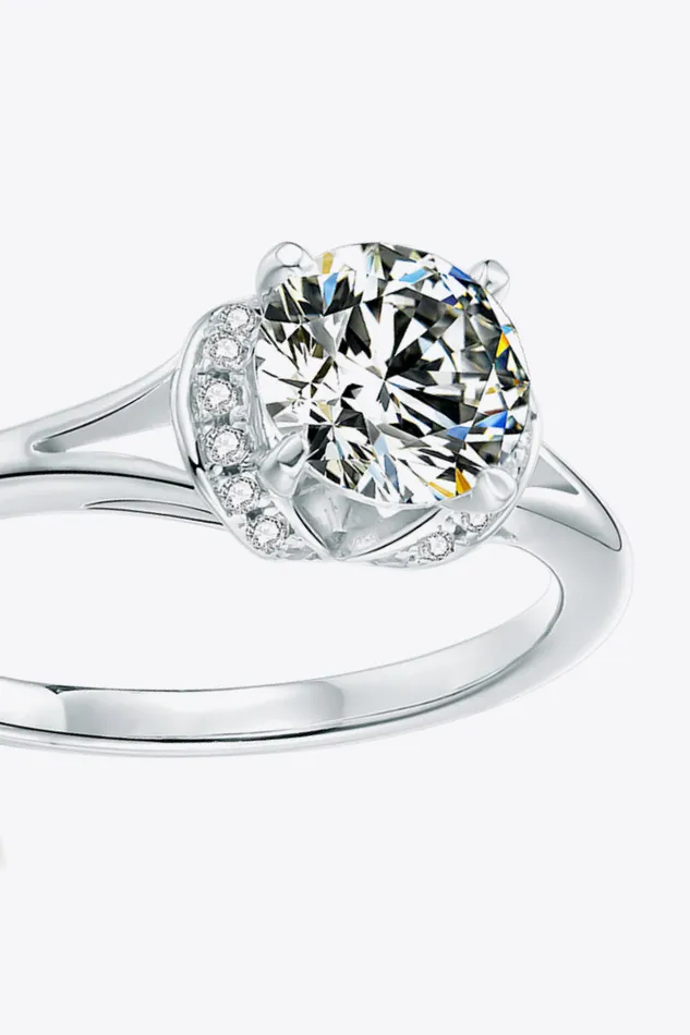 1 Carat Moissanite Split Shank Ring Trendsi Rings