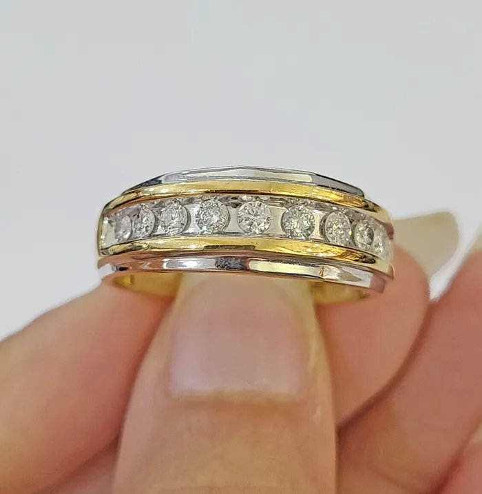 10k White Yellow Gold Diamond Mens Ring Band Wedding Genuine Natural Real Gold and Diamond Rings 10k White Yellow Gold Diamond Mens Ring Band Wedding Genuine Natural Real Gold and Diamond Rings