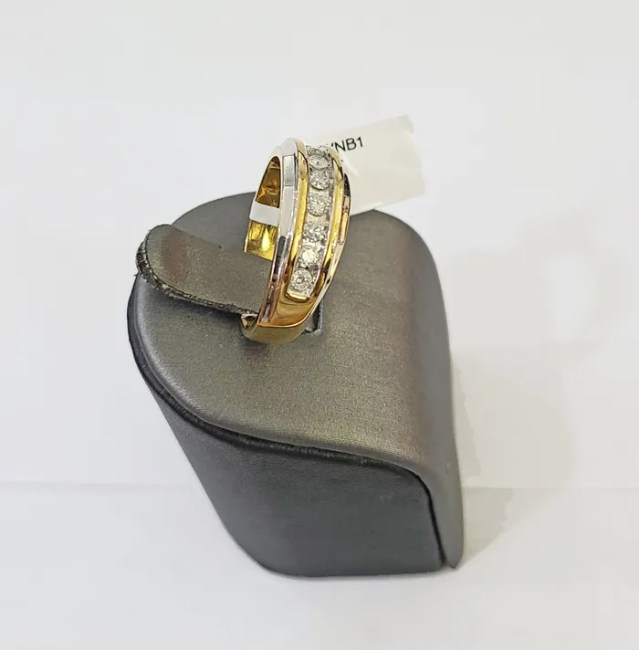 10k White Yellow Gold Diamond Mens Ring Band Wedding Genuine Natural Real Gold and Diamond Rings