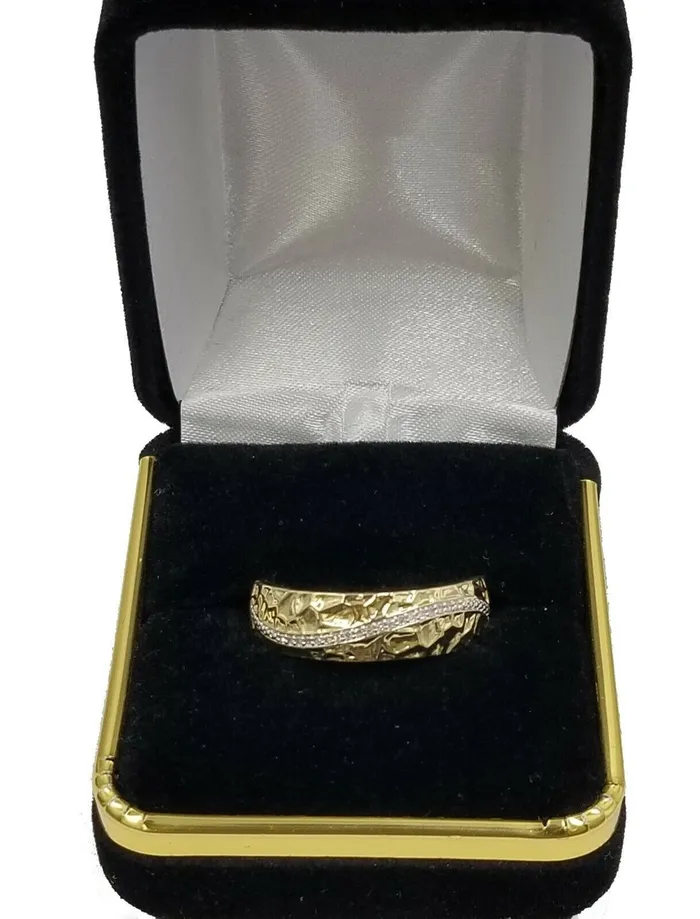 10k Yellow Gold Diamond Nuggets Style Wedding Engagement For Mens 005CT Gold and Diamond Rings 10k Yellow Gold Diamond Nuggets Style Wedding Engagement For Mens 005CT Gold and Diamond Rings