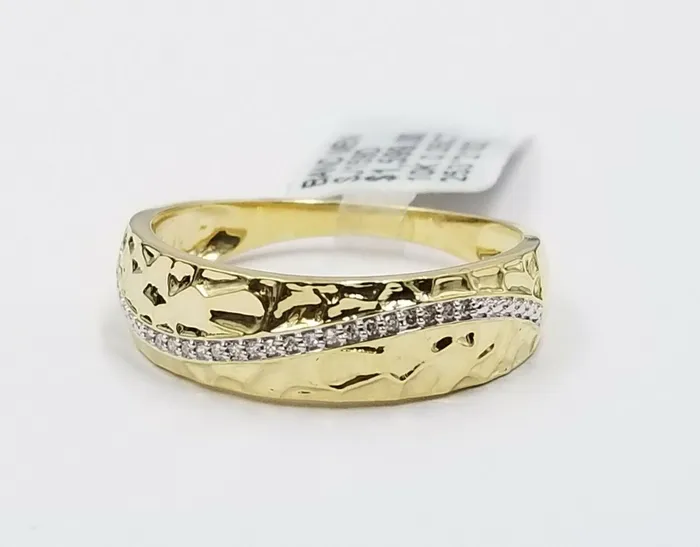 10k Yellow Gold Diamond Nuggets Style Wedding Engagement For Mens 005CT Gold and Diamond Rings