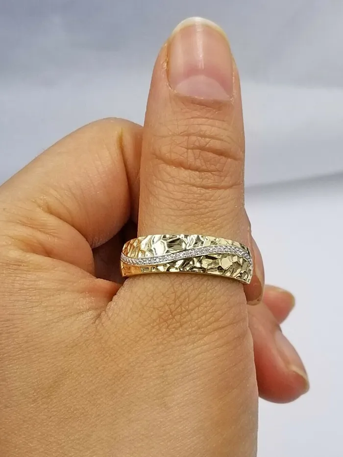 10k Yellow Gold Diamond Nuggets Style Wedding Engagement For Mens 005CT Gold and Diamond Rings