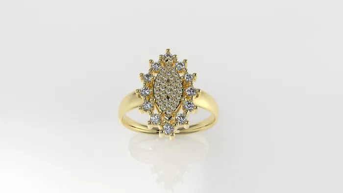 14K Gold Ring with 44 Diamonds STT Prong Marquise Style Jcm 21 jewelry Rings 14K Gold Ring with 44 Diamonds STT Prong Marquise Style Jcm 21 jewelry Rings
