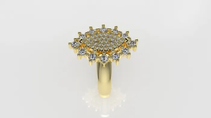 14K Gold Ring with 44 Diamonds STT Prong Marquise Style Jcm 21 jewelry Rings