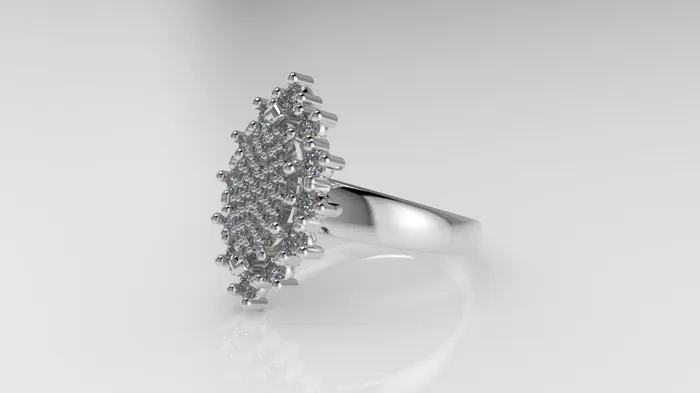 14K Gold Ring with 44 Diamonds STT Prong Marquise Style Jcm 21 jewelry Rings