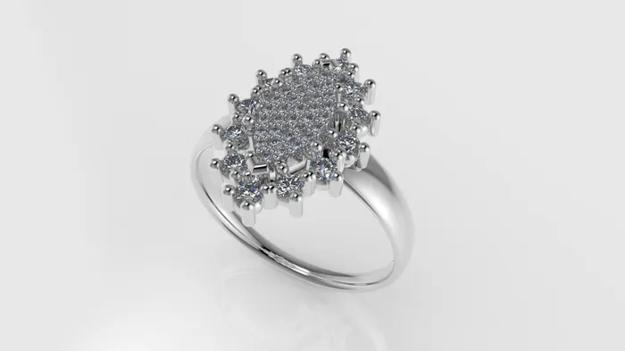 14K Gold Ring with 44 Diamonds STT Prong Marquise Style Jcm 21 jewelry Rings