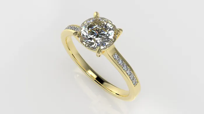 14K solitaire ring with Diamond VS1 CUT Chanel setting prongs JCM DESIGN JEWELRY Rings