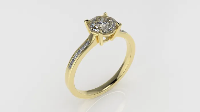 14K solitaire ring with Diamond VS1 CUT Chanel setting prongs JCM DESIGN JEWELRY Rings