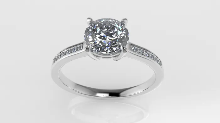 14K solitaire ring with Diamond VS1 CUT Chanel setting prongs JCM DESIGN JEWELRY Rings