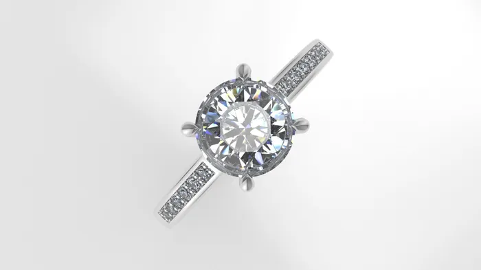 14K solitaire ring with Diamond VS1 CUT Chanel setting prongs JCM DESIGN JEWELRY Rings