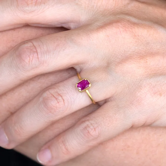 18k Emerald Cut Ruby Ring Gabriella Kiss Rings 18k Emerald Cut Ruby Ring Gabriella Kiss Rings