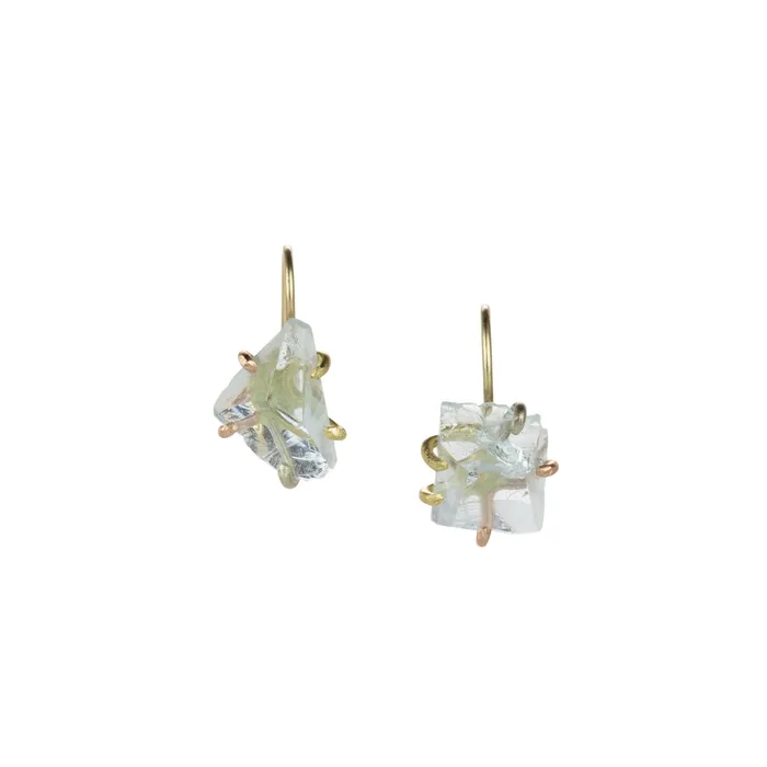 Aquamarine and Diamond Day to Night Earrings Variance Earrings