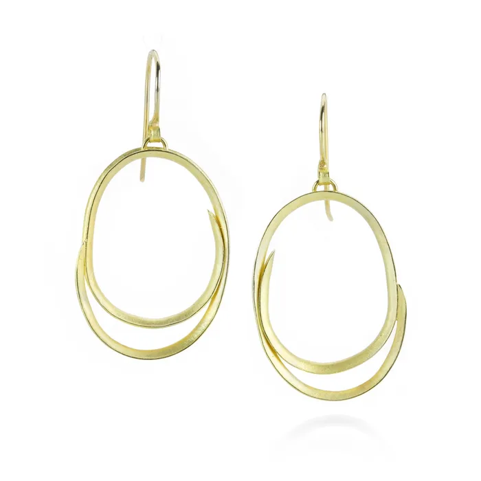 Barbara Heinrich 18k Large Oval Swirl Earrings Earrings