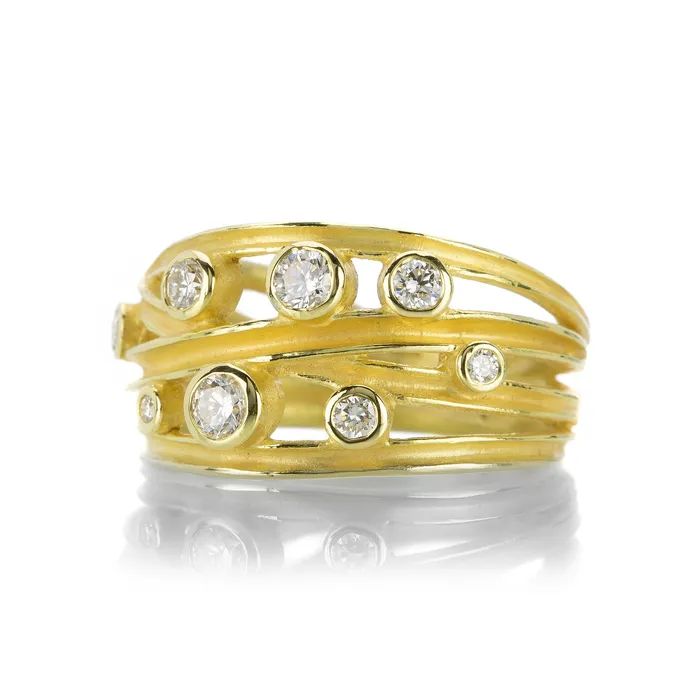 Barbara Heinrich Rings Wrap Ring With Eight Diamonds