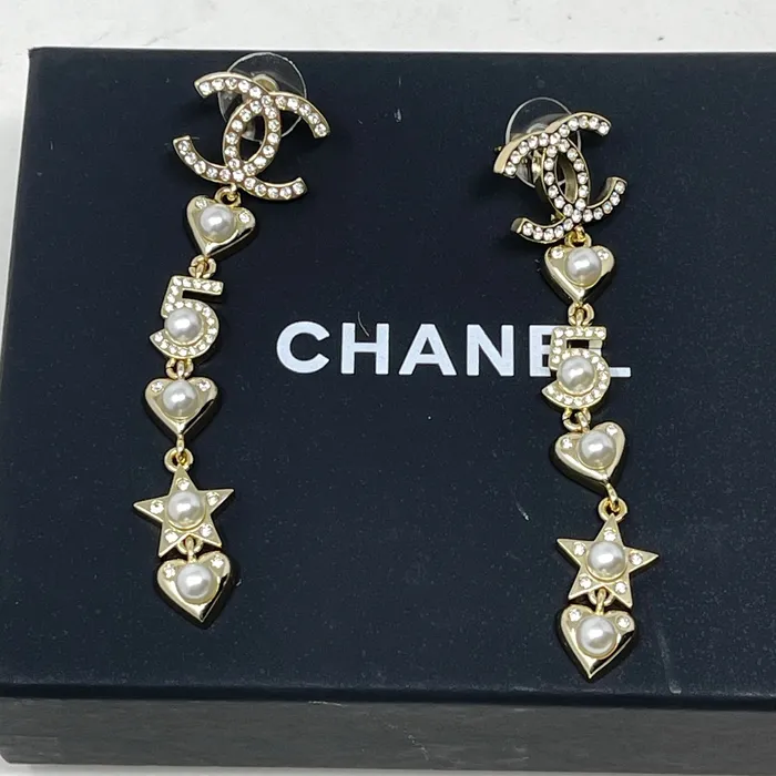 Chanel No 5 Pierced Faux Pearl Earrings Chanel Earrings