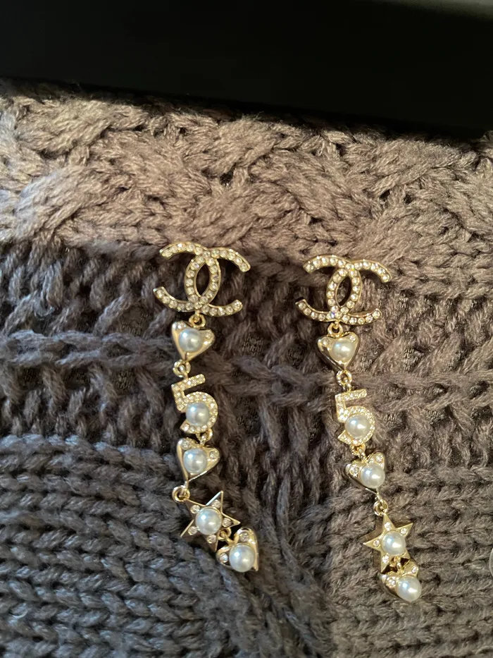 Chanel No 5 Pierced Faux Pearl Earrings Chanel Earrings Chanel No 5 Pierced Faux Pearl Earrings Chanel Earrings