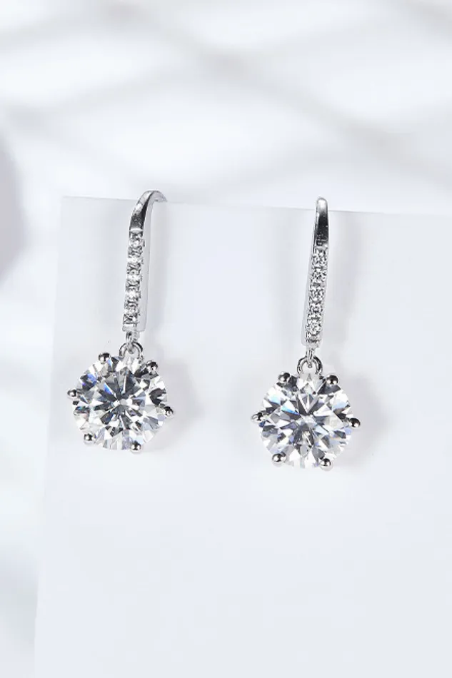 Earrings 6Prong Moissanite Drop Earrings Trendsi