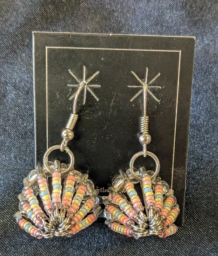 Earrings Chris Crosbys Purple Coyote Headdress Earrings Earrings Chris Crosbys Purple Coyote Headdress Earrings