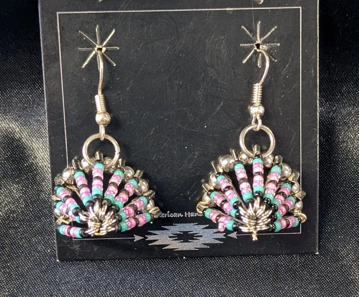 Earrings Chris Crosbys Purple Coyote Headdress Earrings Earrings Chris Crosbys Purple Coyote Headdress Earrings