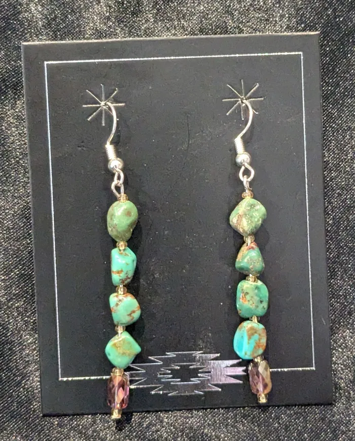 Earrings Ren McCully Turquoise Chunk Earrings