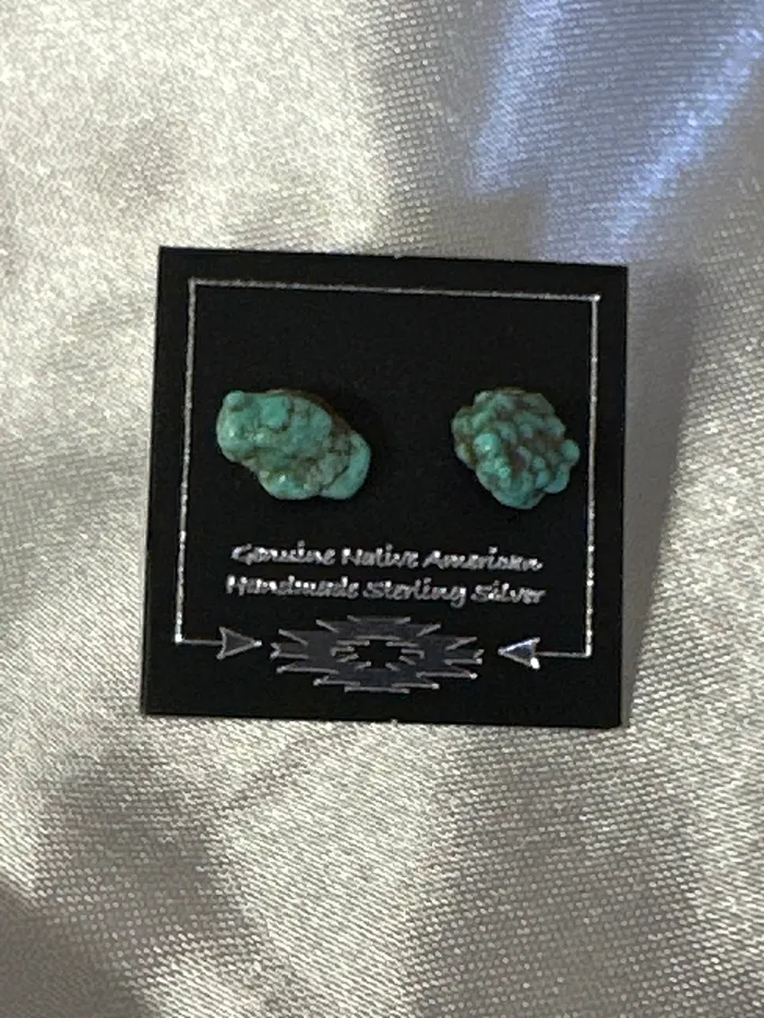 Earrings Ren McCully Turquoise Chunk Earrings Earrings Ren McCully Turquoise Chunk Earrings