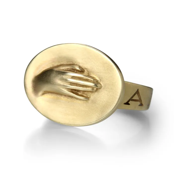 Gabriella Kiss 18k Yellow Gold Hand Ring Rings
