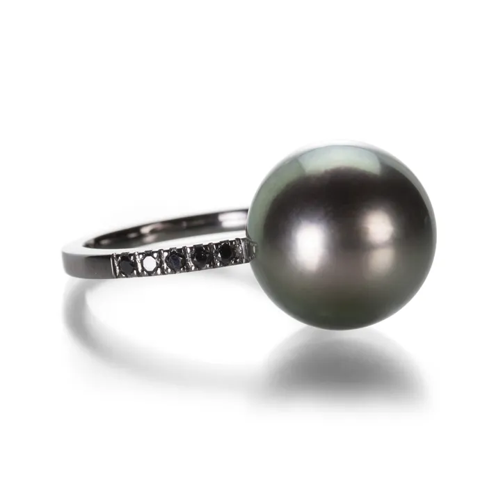 Gellner Rings Tahitian Pearl with Diamonds Ring