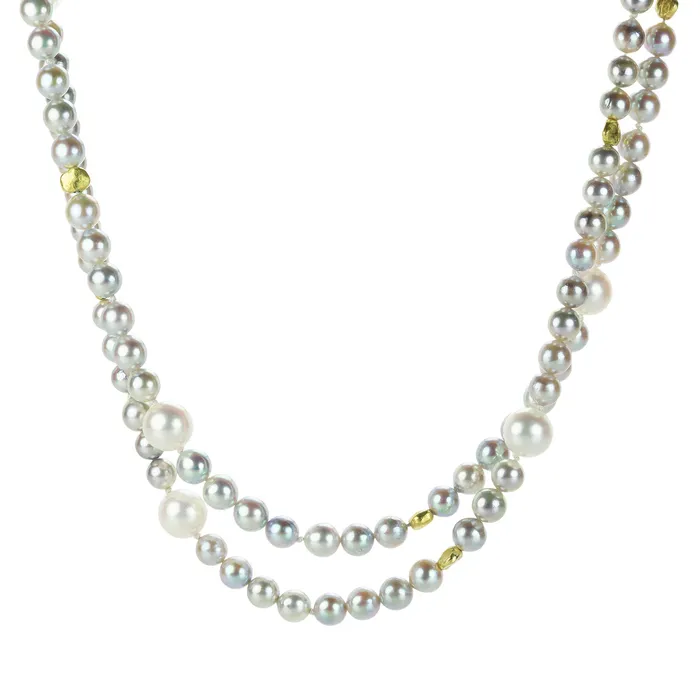 Gray Akoya and South Sea Pearl Necklace Barbara Heinrich Necklaces