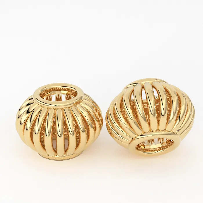 Jalvi Co PreStyled Sets 42mm 18k Solid Yellow Gold Fancy Bali Spacer Findings Beads Pair Jalvi Co PreStyled Sets 42mm 18k Solid Yellow Gold Fancy Bali Spacer Findings Beads Pair
