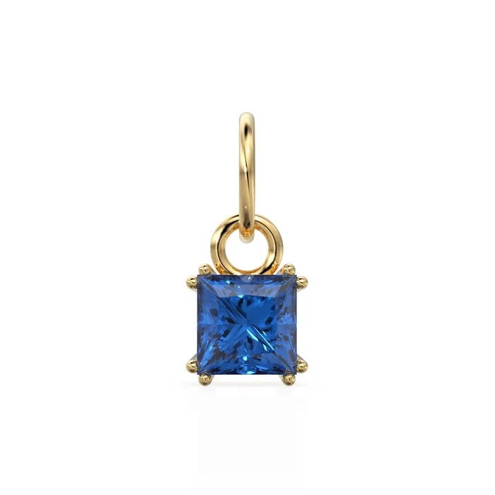 Jalvi Co PreStyled Sets Blue Sapphire Princess Cut Solid Gold Charm Blue Gemstone Handmade 18k Gold Pendant 14k Gold September Birthstone Jewelry Making Finding Jalvi Co PreStyled Sets Blue Sapphire Princess Cut Solid Gold Charm Blue Gemstone Handmade 18k Gold Pendant 14k Gold September Birthstone Jewelry Making Finding