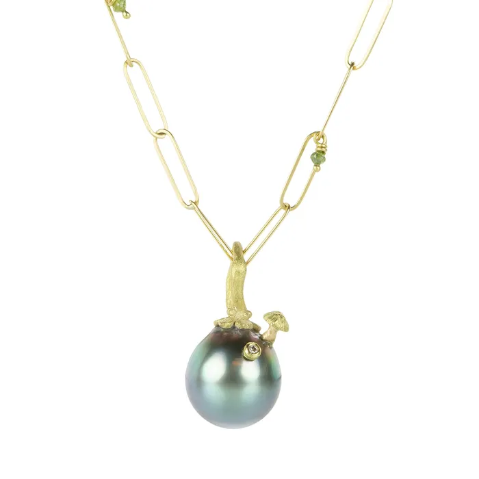 Lene Vibe Necklaces Tahitian Pearl with Mushroom Pendant Only