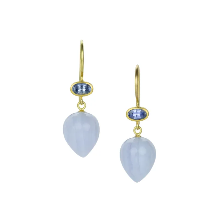 Mallary Marks Blue Sapphire and Agate Apple Eve Earrings Earrings