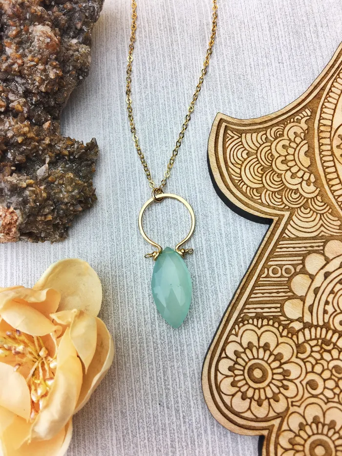 Necklaces Enclave Gems Co Sydney Necklace 14k Gold Filled Frames Faceted Chalcedony Marquis Necklaces Enclave Gems Co Sydney Necklace 14k Gold Filled Frames Faceted Chalcedony Marquis