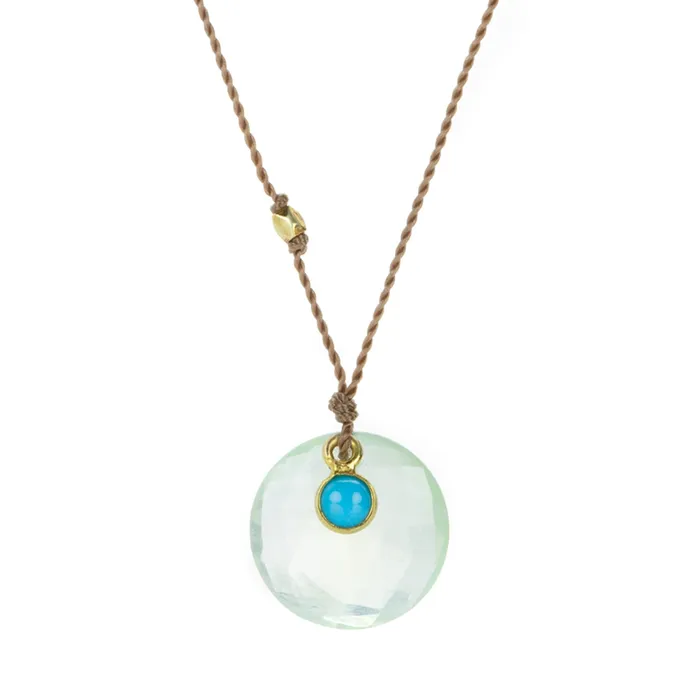 Necklaces Prehnite and Turquoise Necklace Margaret Solow