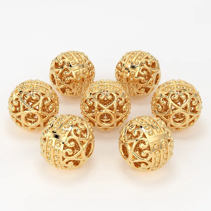 PreStyled Sets Granulation Tribal 18k Solid Gold Beads Old Fashioned Bali Round Spacer Finding 6mm 8mm 10mm Jalvi Co