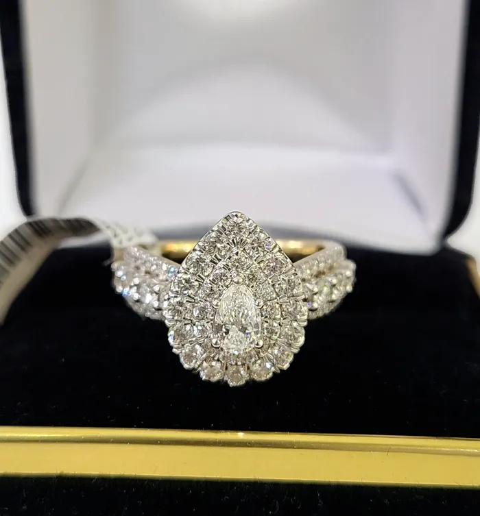 Rings Real 10k Yellow Gold Diamond Ladies Ring Women Engagement Wedding Genuine Gold and Diamond