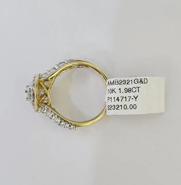 Rings Real 10k Yellow Gold Diamond Ladies Ring Women Engagement Wedding Genuine Gold and Diamond