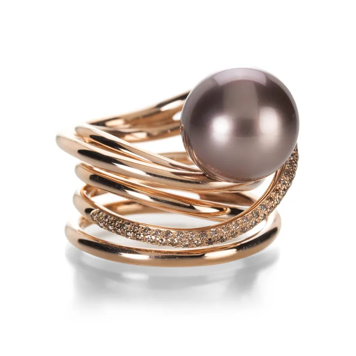Rose Gold Tahitian Pearl Ring Gellner Rings