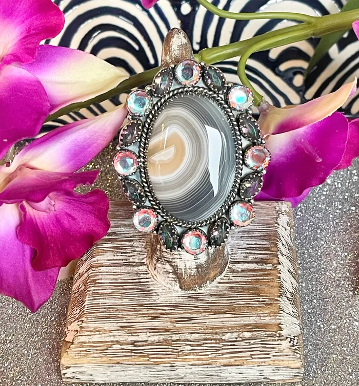 SophiaRene Boutique Sterling Silver BotswanaMysticAurora Custom Ring Rings