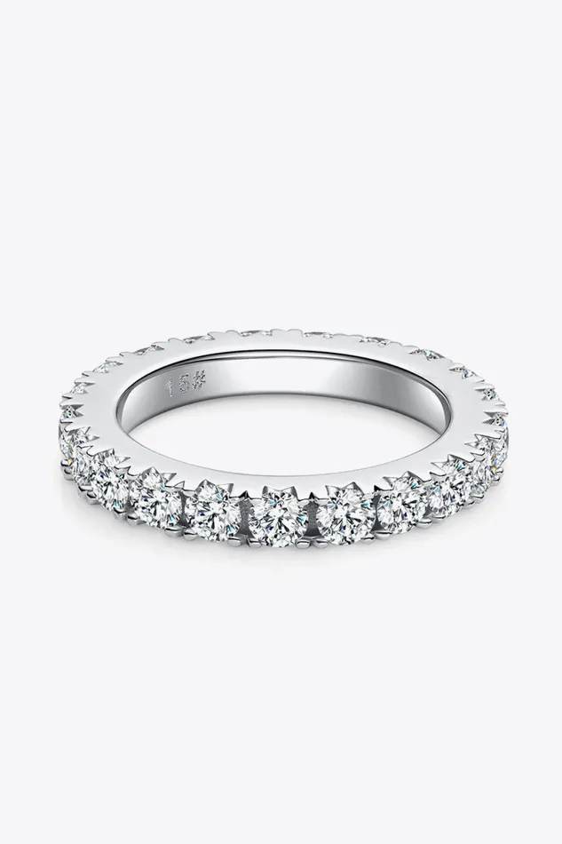 Trendsi Rings 23 Carat Moissanite 925 Sterling Silver Eternity Ring