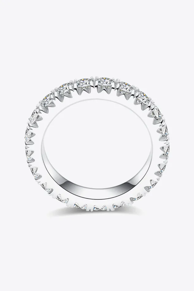 Trendsi Rings 23 Carat Moissanite 925 Sterling Silver Eternity Ring