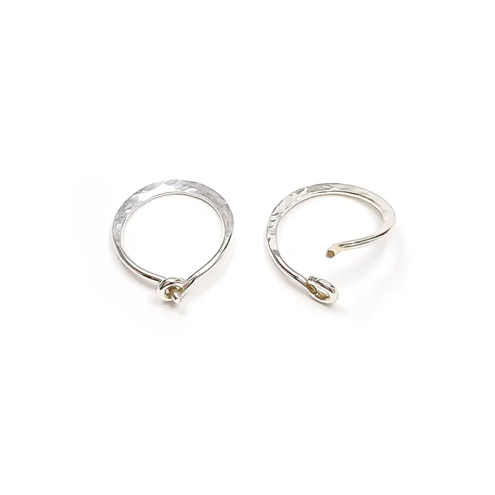 14K White Gold Hammered Mini Hoops 10mm Hoops By Hand PreStyled Sets 14K White Gold Hammered Mini Hoops 10mm Hoops By Hand PreStyled Sets