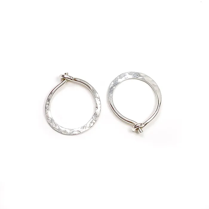 14K White Gold Hammered Mini Hoops 10mm Hoops By Hand PreStyled Sets 14K White Gold Hammered Mini Hoops 10mm Hoops By Hand PreStyled Sets