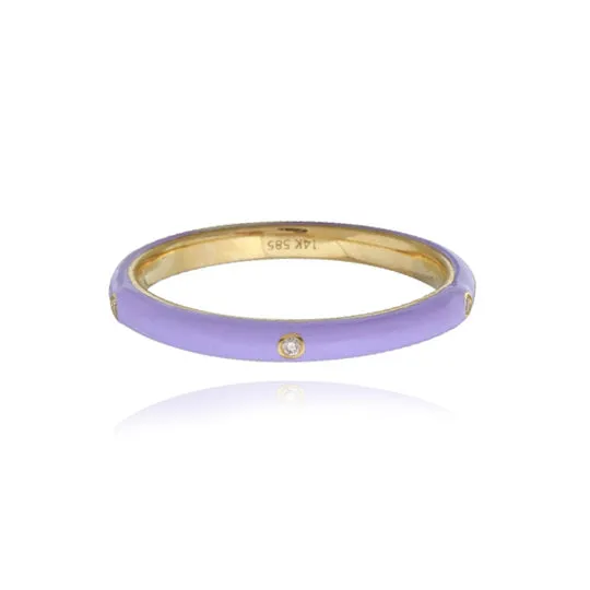 Alev Collection Rings Enamel Five Diamond Ring