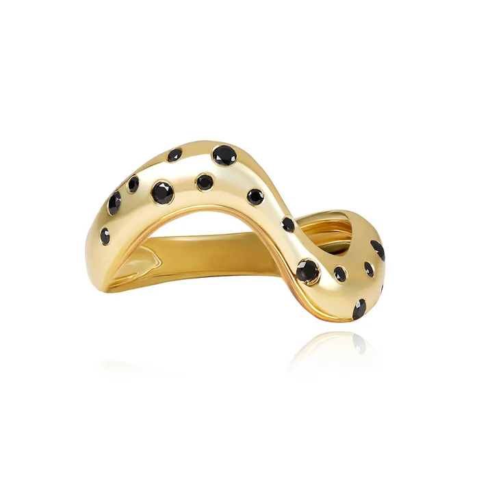 Alev Jewelry Rings Stackable Dome Scattered Wave Ring