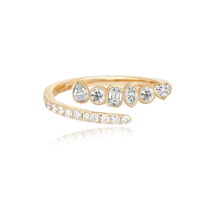 Alev Jewelry Rings Swirl Pave Multi Shape Diamond Ring