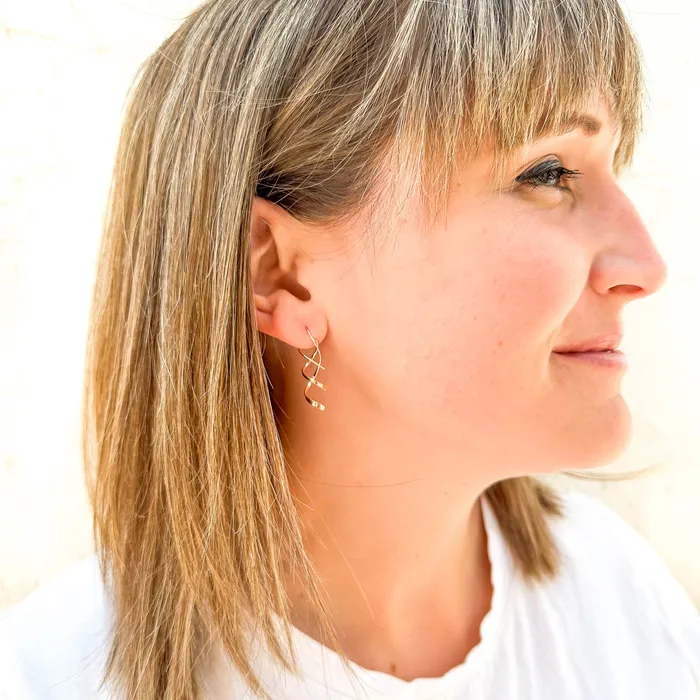 Earrings Hoops By Hand Rose Gold Silver Mix Double Spiral Earrings Earrings Hoops By Hand Rose Gold Silver Mix Double Spiral Earrings