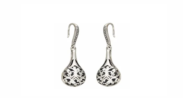 Earrings Silver Hollow Flower Bridal Earrings sparklingselections