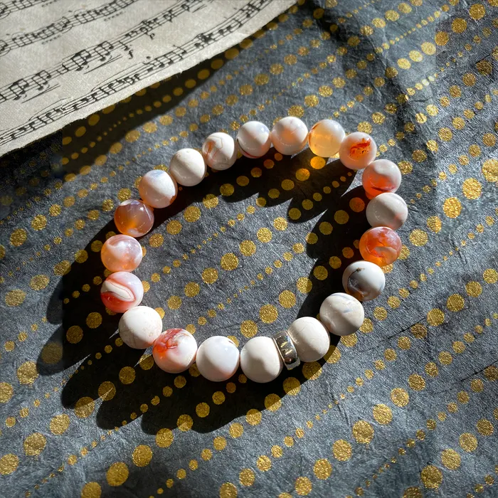 Elisa Ilana Bracelets White Porcelain Agate Stretchy Bracelet Elisa Ilana Bracelets White Porcelain Agate Stretchy Bracelet